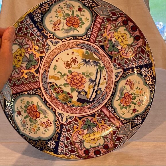 Japanese Imari Ware Porcelain Ceramic Plate Floral Design Collectible -Vtg! - Picture 3 of 17